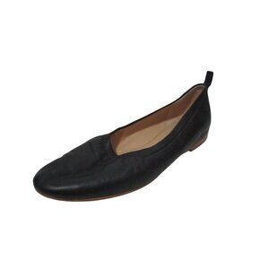 *Clark's Navy Bule Leather Flats Almond Toe Slip-ons - 9.5